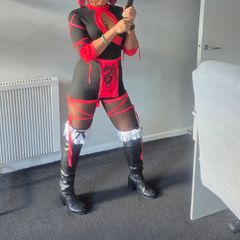 Womens Short Dragon Ninja Costume with plastic Sword