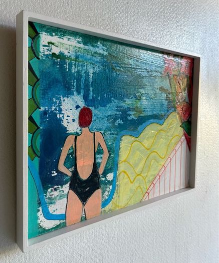 Original Art Swim Art Sea Swim Art Deco Style
