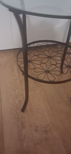Circular glass side table