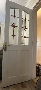 White glass doors - 2 available