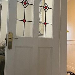 White glass doors - 2 available