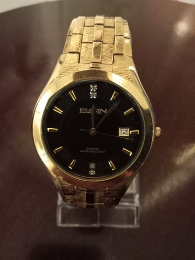 Rare Retro Elgin Lord Diamond Dial Mens Dress Watch.
