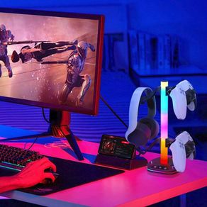 Headphone Gaming Controller Stand for (Xbox) Ps5 Ps4 Switch With 9 Light Modes, RGB Universal Desk Game Accessories for Ps5/Ps4/(Xbox)/Switch Pro
