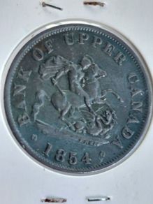 upper candian 1854 bank token