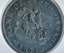 upper candian 1854 bank token