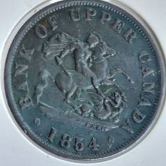 upper candian 1854 bank token