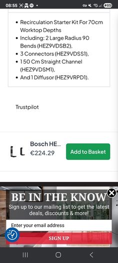 Bosch Vented Hob Recirculating Kit