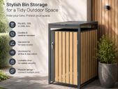 Single Wheelie Bin Storage Box with Gas Struts  Fits 60L, 120L & 240L Bins