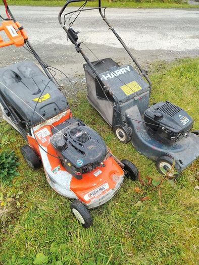 Oleo-Mac and Harry petrol lawnmowers