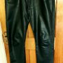 Mens Biker Leather Jeans Image 3
