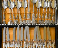 Cutlery set 51 pieces silver metal Achille Princet Louis XV style (OTF)