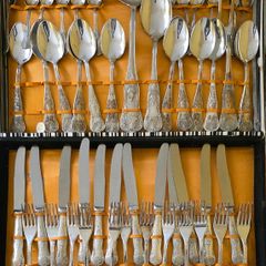 Cutlery set 51 pieces silver metal Achille Princet Louis XV style (OTF)