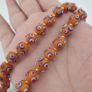 Antique Venetian Style Skunk Eyes Orange Glass Beads Necklace Image 2
