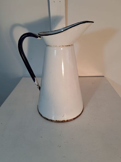 White Enamel Water Pitcher