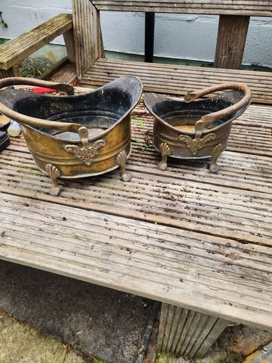 Two small  antique scuttles
