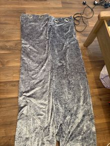 crushed Grey velvet curtains