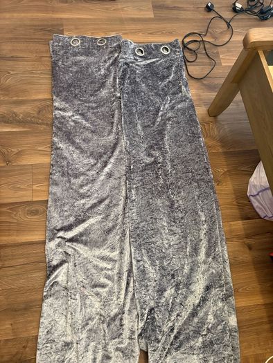 crushed Grey velvet curtains