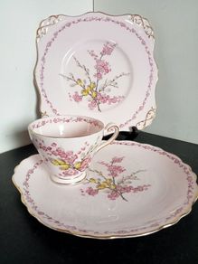 Vintage Tuscan "April Beauty" Bone China Tea Set for One
