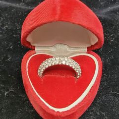 Sterling silver 925 eternity ring with clear cubic zirconia stones