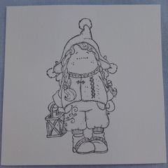 Tilda with Lantern - Magnolia Rubber Stamp