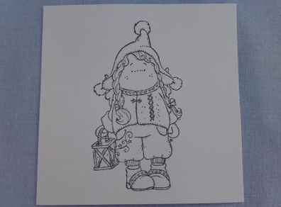 Tilda with Lantern - Magnolia Rubber Stamp