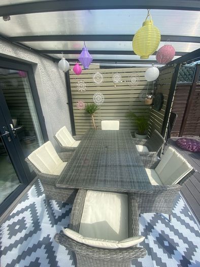 Table and six chairs
