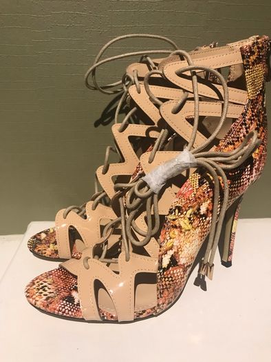 Snakeskin high heels