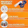 Camping Electric Hook Up Cable Extension Lead - 4 Gang Camping Cable Plug Power Hookup Sockets, Perfect Accessory For Caravan, Tent & Motorhome Mains Camping Power Lead EHU Cable (5M) Image 3