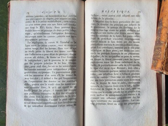 Rare Leather Antique book set. Dated 1788. Swiss and French. Dictonary