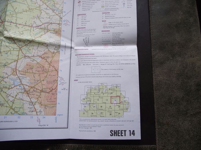 1989 'LOUGH NEAGH' Ordnance Survey Folding Map