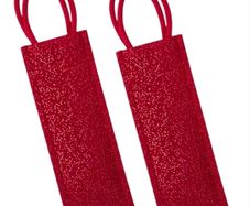 Pair of Shimmer Jute Bottle Bags