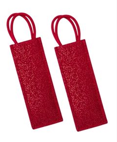 Pair of Shimmer Jute Bottle Bags