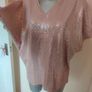 F&F beige sequin dressy v-neck top size UK12 EU40 Perfect condition Postage included Image 2