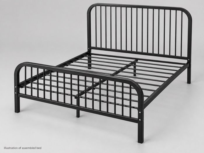 Metal framed bed
