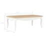 Coffee Table White and Brown 110x60x40 cm Solid Pine Wood Image 7