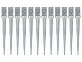 Ground Spikes 12 pcs Silver 8x8x76 cm Galvanised Steel