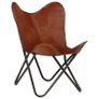 Butterfly Chairs 2 pcs Brown Kids Size Real Leather Image 3