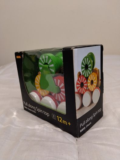 Brio Pull Along wooden Spin Top toy