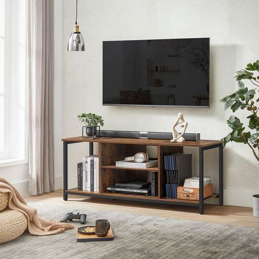 TV cabinet with open compartments 40 x 120 x 50 cm vintage brown-black