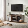 TV cabinet with open compartments 40 x 120 x 50 cm vintage brown-black Image 2