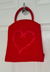 Pillarbox Red Heart Cloth Handbag