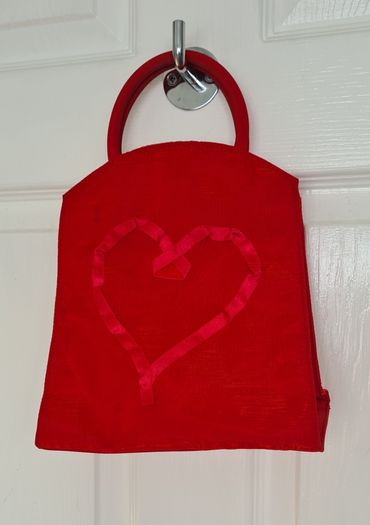 Pillarbox Red Heart Cloth Handbag