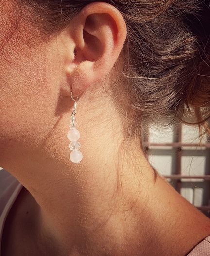 Handmade Rose Quartz Earrings