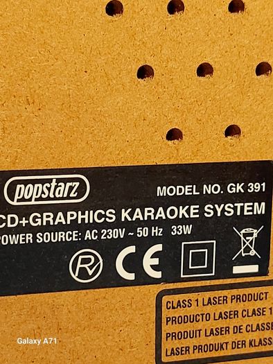 Popstarz Cd+graphics Karaoke System Model No Gk 391, In Excellent Condition