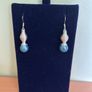 Pearl/ silver tone necklace and earrings jewelley set Image 4