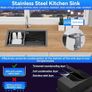 Stainless Steel Kitchen Sink,50 x 43cm,Inset Kitchens Sink,with Waste Kit,Drain Pipe,Pull-Out Drainer Basket,Suitable for Bathroom,Caravan Travelling Image 7