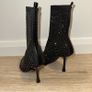 Stunning rhinestone black sock heeled boots UK6/39 Image 7