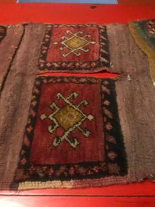Antique Persien hand loomed saddleback bag