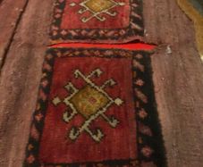 Antique Persien hand loomed saddleback bag