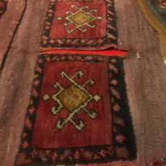 Antique Persien hand loomed saddleback bag